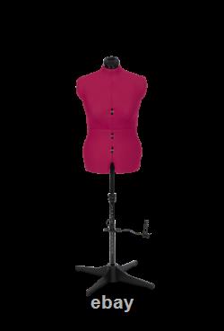 Tailors Dummy Adjustable Torso Dressmaker Female Mannequin Sizes 6 to 22 Pink