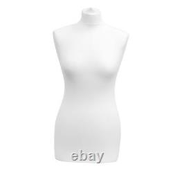 Tailors Dummy Bust 6/8 Female White Torso Retail Display Dressmakers Model