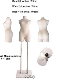 Tailors Dummy Bust Mannequin Legs Female Fashion Dressmaker Retail Display 16/18