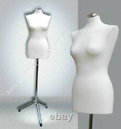 Tailors Dummy Female European Size Mannequin Cream with Chrome Stand