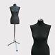 Tailors Dummy Female Mannequin Black With Chrome Stand