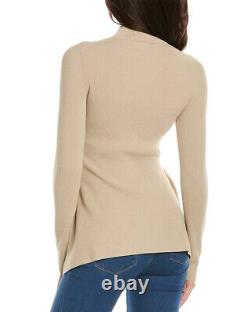 Theory Women's Side Drape Slim Sweater (Dark Oatmeal, X-Small)
