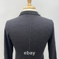 Transit Jacquard Italian Wool Blend Slim Fit Cardigan Sweater Minimalist Grey 8