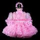 Transparent Pink Organza Sissy Maid Mini Dress Cd/tv Tailor-made
