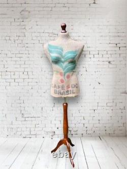 Upcycled Coffee Bean Bag Tailors Mannequin/ Dummy Size. Size 6