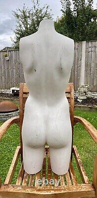 Vintage Plaster Female Torso Half-body Mannequin Tailor's Dummy