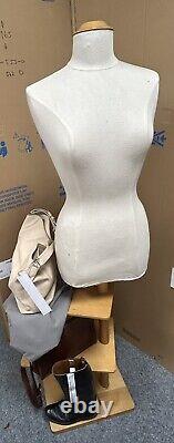 Vintage Tailors Dummy Female Mannequin Shop Display Adjustable Display Shelves