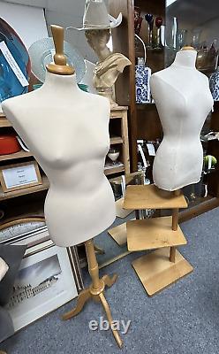 Vintage Tailors Dummy Female Mannequin Shop Display Adjustable Display Shelves