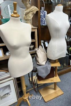 Vintage Tailors Dummy Female Mannequin Shop Display Adjustable Display Shelves