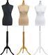 White Female Dressmaker Mannequin And Black Tailor Dummy Bust Display Stand