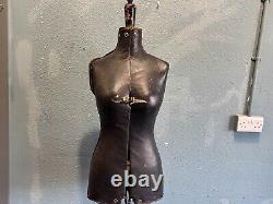 Ancien Mannequin de Tailleur Français Vintage Réglable sur Base Trépied en Bois