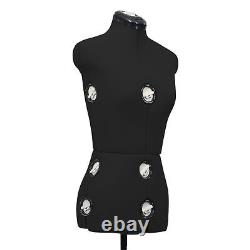 BaraSh Mannequin de couture ajustable pour femme noir taille S 33-40, mannequin de couturière féminin V9N3