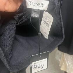 Collection St. John Pantalons droits noirs pour femmes à taille haute Taille 16 Neuf avec étiquettes