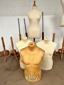 Collection de Bustes de Mannequins Masculins & Féminins et Supports pour Présentation en Magasin Tailleur