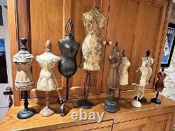 Collection de mannequins féminins anciens pour couturiers et tailleurs, poupées d'exposition de couturier