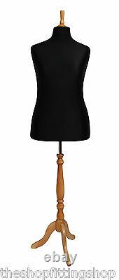 Deluxe Femme Taille 18 Dressmakers Dummy Mannequin Tailor Buste Black Beach Stand