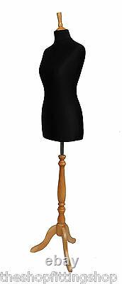 Deluxe Taille 8 Femmes Dressmakers Mannequin Dummy Tailors Black Bust Beeh Stand