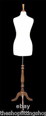 Deluxe Taille 8 Femmes Dressmakers Mannequin Tailors Cream Buste Rose Stand