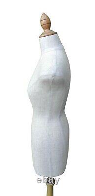 Demi-échelle Mini Mannequin Robe De Couture Formes Tailors Dummy Display Beige & Black