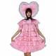 Fille Domestique Bébé Sissy Robe En Satin Rose Verrouillable Costume De Cosplay Sur Mesure