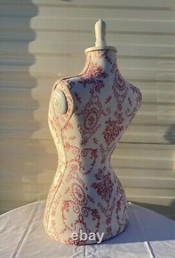 Mannequin de buste de torse féminin pour dames, en tissu blanc rose floral