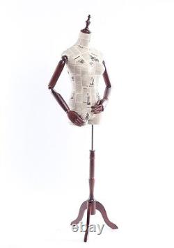 Mannequin de couturière en bois B-6-O Taille Femme, Ajustable à la Main, Substance-Related Torso de Qualité Médiocre