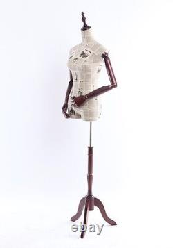 Mannequin de couturière en bois B-6-O Taille Femme, Ajustable à la Main, Substance-Related Torso de Qualité Médiocre