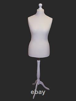 Mannequin de couturière femme, buste blanc pour dressmakers de toutes tailles.