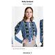 Molly Goddard Cardigan En Laine à Carreaux Bleus Tartan, Manches Déclaration Préppy