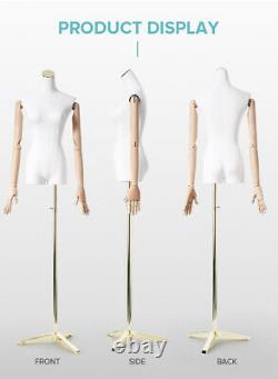 Nouveau Mannequin Factice Femelle De Tailleurs Masculins Avec La Base En Métal Articulée D’armes En Bois