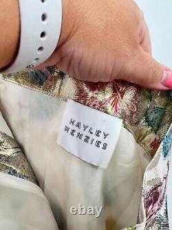 Pantalon ajusté en jacquard de soie Bonita scintillante de Hayley Menzies, taille S