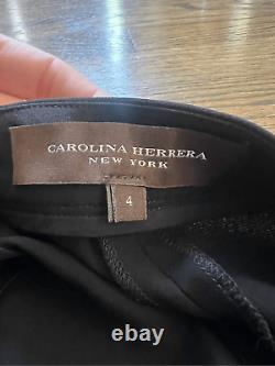 Pantalon de robe en soie noir plissé à taille haute et jambes larges pour femmes Carolina Herrera taille 4