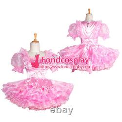 Robe de Sissy Maid rose verrouillable sur mesure