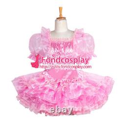 Robe de Sissy Maid rose verrouillable sur mesure