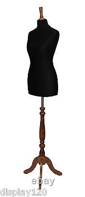 Taille 8 de luxe Mannequin de couturière pour femme avec support en rose sur pied noir