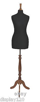 Taille 8 de luxe Mannequin de couturière pour femme avec support en rose sur pied noir