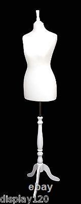 Taille 8 féminine Mannequin de couturière de luxe Blanc Buste Blanc Support