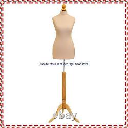 Taille féminine 10/12 Mannequin de couturière Buste Crème Vitrine de mode pour la vente au détail