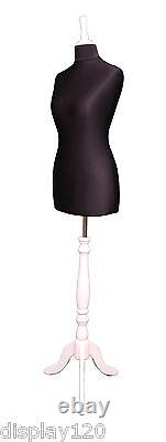 Tailleur de couture deluxe Taille 8 Mannequin féminin Buste de couturier Noir Blanc Stand